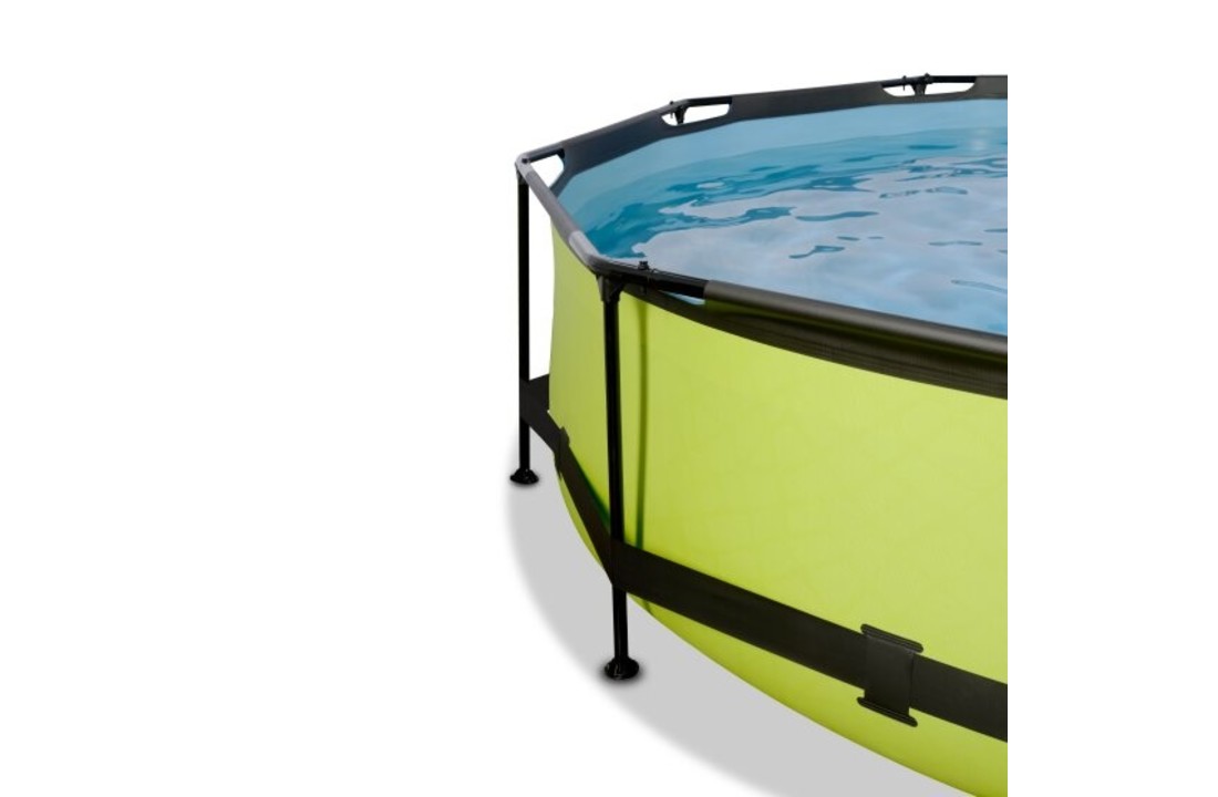 EXIT Toys zwembad Lime ø300x76cm met overkapping, schaduwdoek en filterpomp