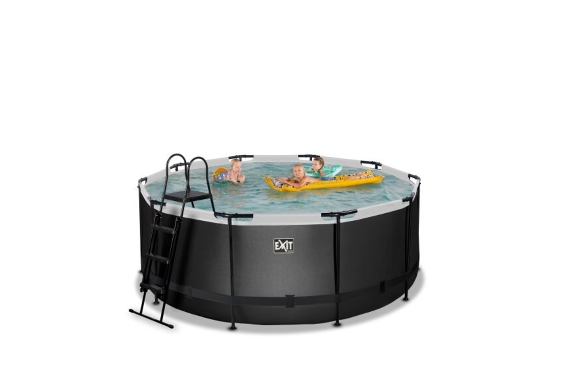EXIT Toys zwembad Black Leather ø360x122cm met zandfilterpomp