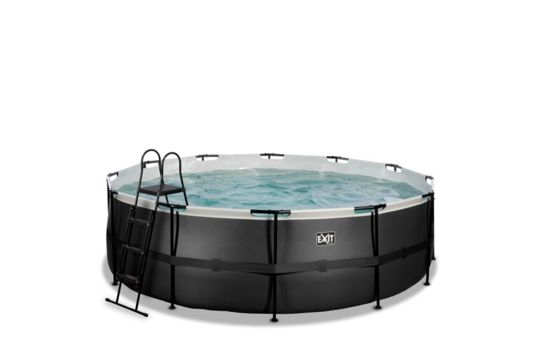 EXIT Toys zwembad Black Leather ø450x122cm met zandfilterpomp