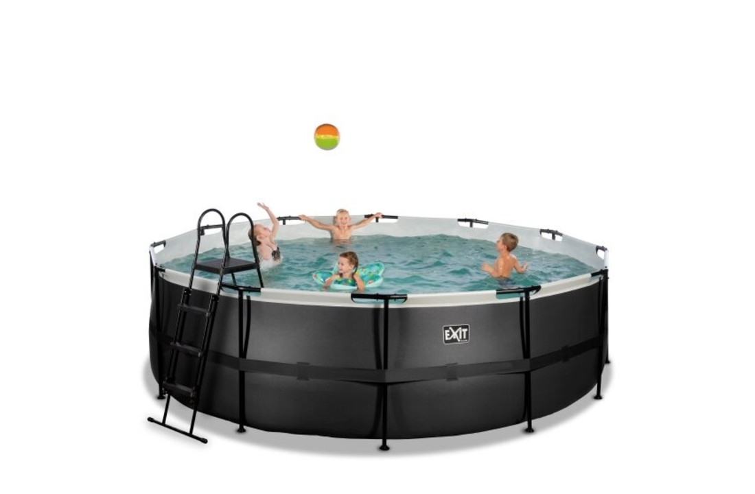 EXIT Toys zwembad Black Leather ø450x122cm met zandfilterpomp