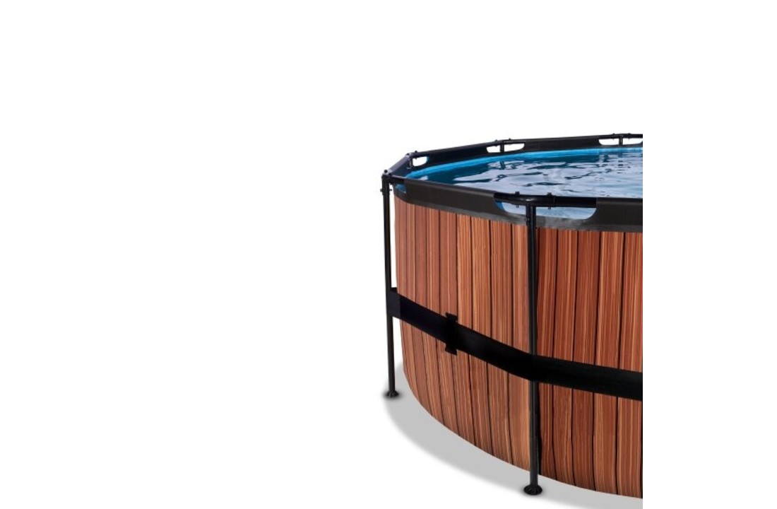 EXIT Toys zwembad Wood ø427x122 met zandfilterpomp