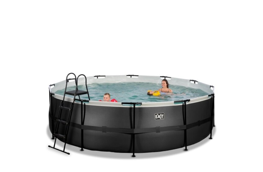 EXIT Toys zwembad Black Leather ø488x122 met filterpomp