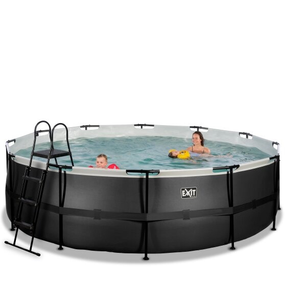 EXIT Toys zwembad Black Leather ø488x122 met filterpomp