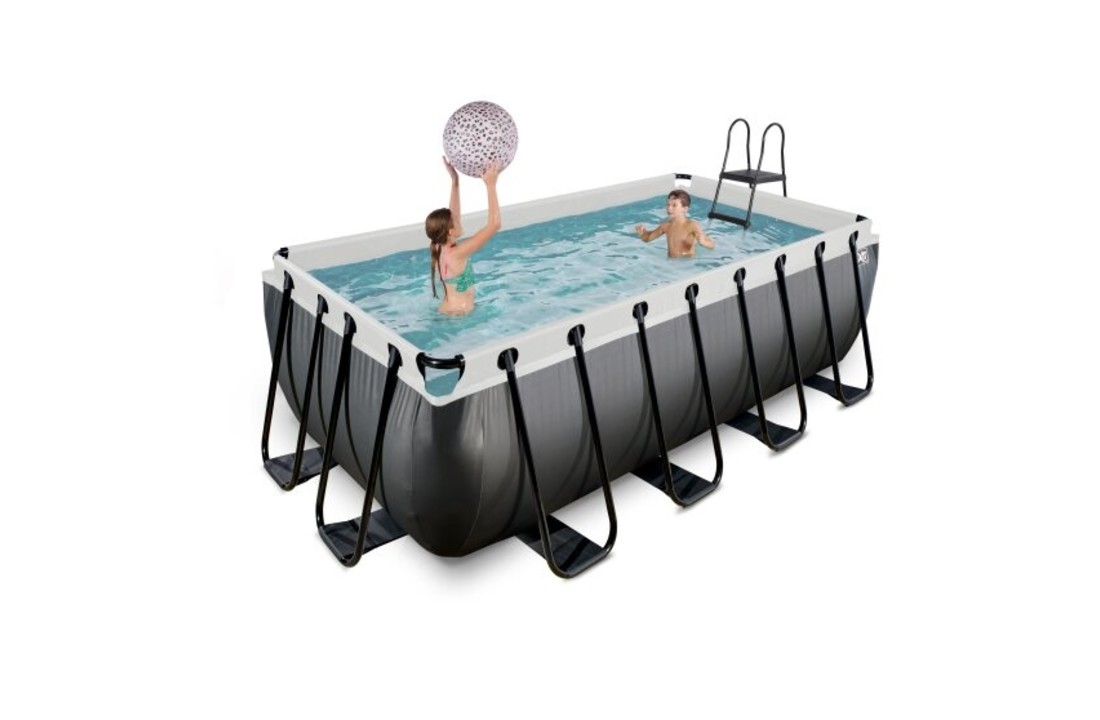 EXIT Toys zwembad Black Leather 400x200x122cm met filterpomp