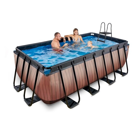 EXIT Toys zwembad Wood 400x200x122cm met zandfilterpomp