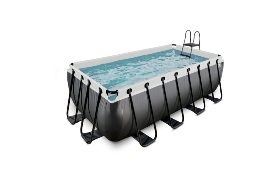 EXIT Toys zwembad Black Leather 400x200x122cm met zandfilterpomp