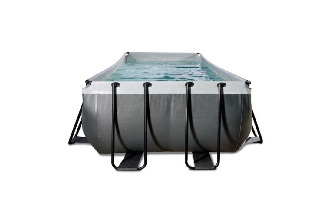EXIT Toys zwembad Black Leather 400x200x122cm met zandfilterpomp
