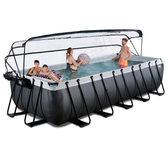 EXIT Toys zwembad Black Leather 540x250x122cm met overkapping zandfilterpomp