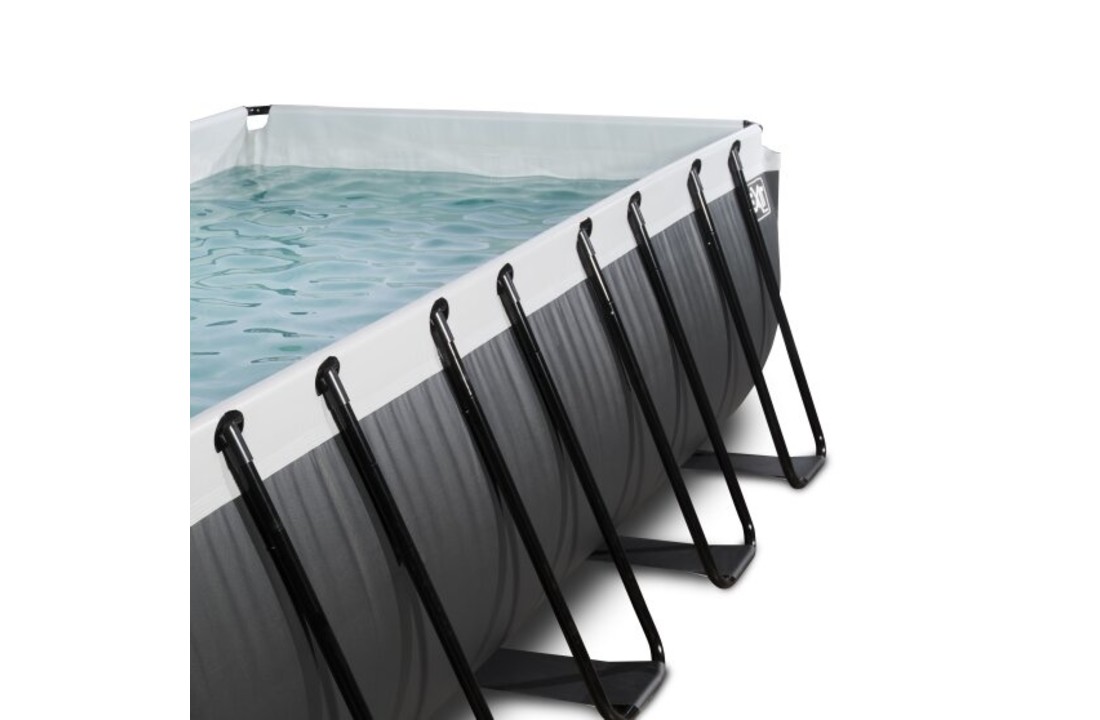 EXIT Toys zwembad Black Leather 400x200x122cm met overkapping zandfilterpomp