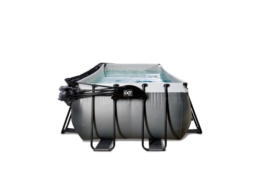 EXIT Toys zwembad Black Leather 400x200x122cm met overkapping zandfilterpomp