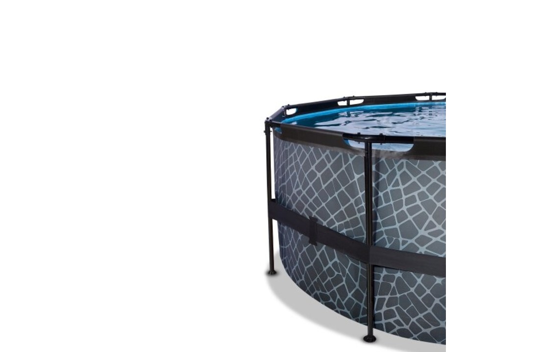 EXIT Toys zwembad Stone ø427x122cm met warmtepomp overkapping en zandfilterpomp