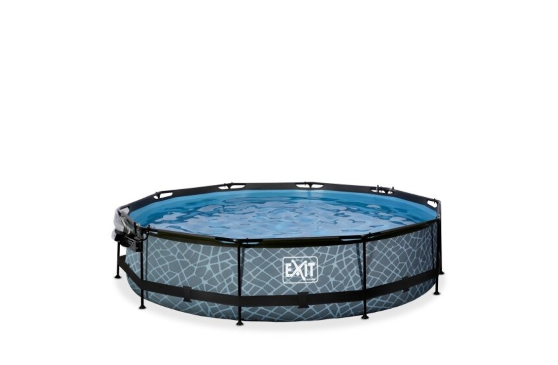 EXIT Toys zwembad Stone ø360x76cm met overkapping en filterpomp
