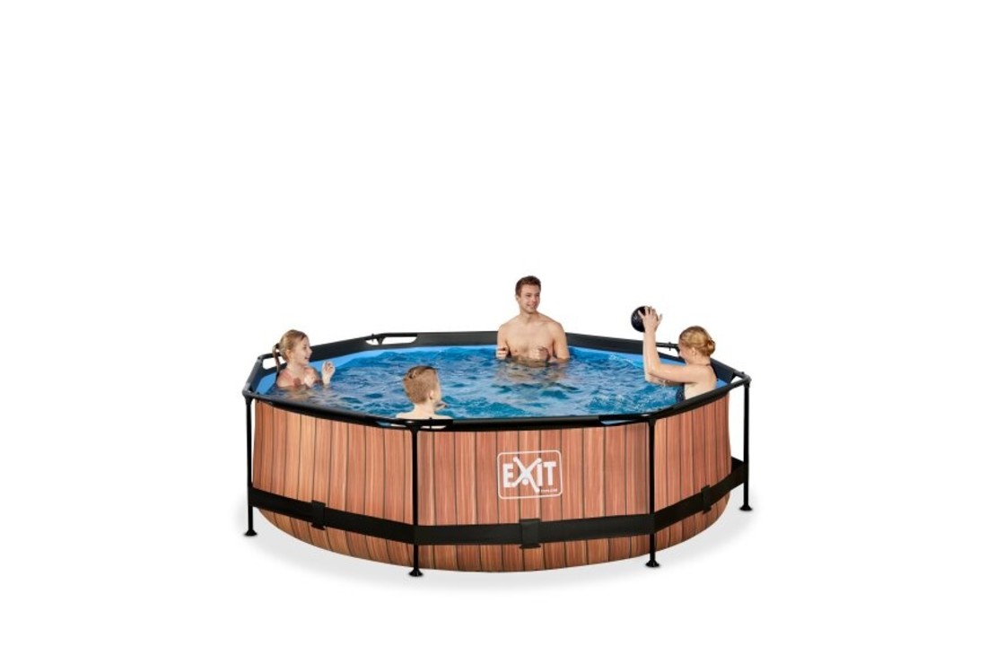 EXIT Toys zwembad Wood ø300x76cm met filterpomp