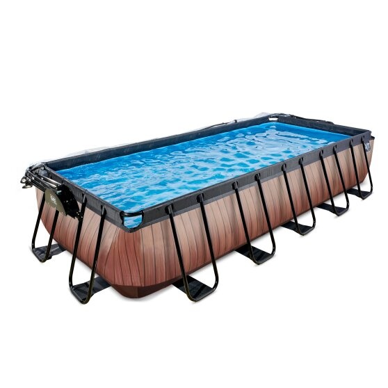EXIT Toys zwembad Wood 540x250x100cm met overkapping en zandfilterpomp