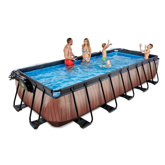 EXIT Toys zwembad Wood 540x250x100cm met overkapping en zandfilterpomp