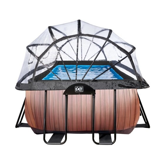 EXIT Toys zwembad Wood 540x250x100cm met overkapping en zandfilterpomp