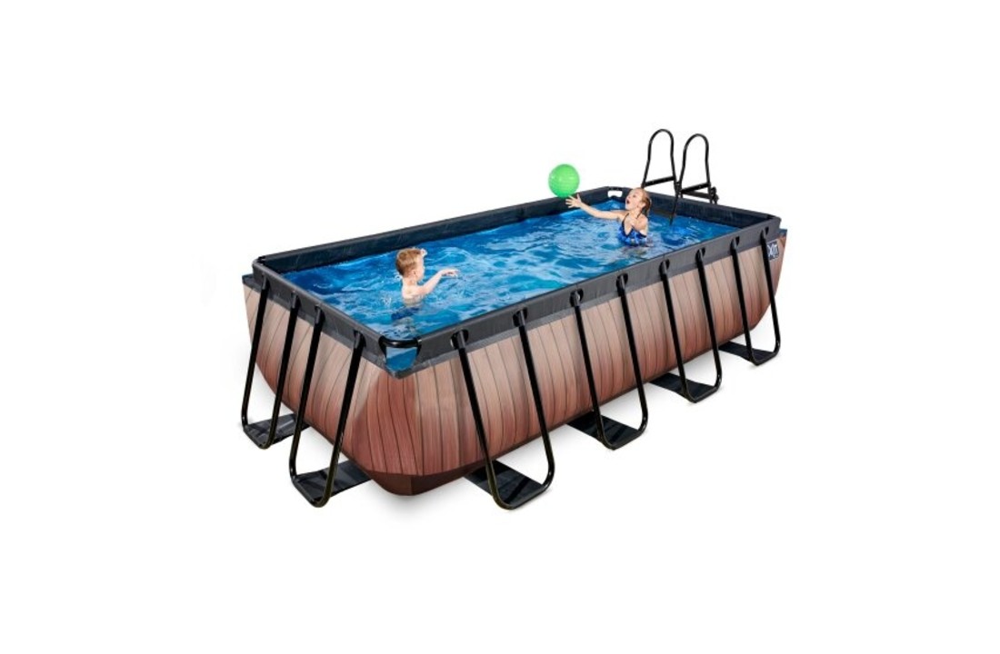 EXIT Toys zwembad Wood 400x200x100cm met filterpomp