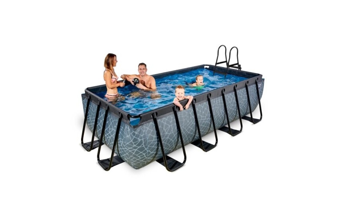 EXIT Toys zwembad Stone 400x200x100cm met filterpomp