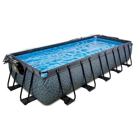 EXIT Toys zwembad Stone 540x250x100cm met warmtepomp, overkapping en zandfilterpomp
