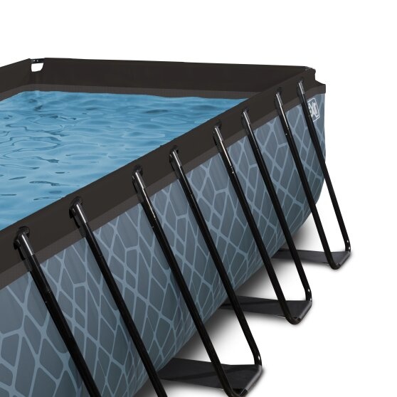 EXIT Toys zwembad Stone 540x250x100cm met warmtepomp, overkapping en zandfilterpomp