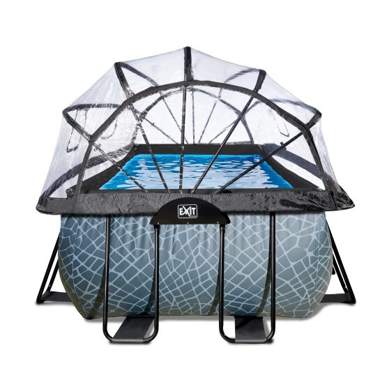 EXIT Toys zwembad Stone 540x250x100cm met warmtepomp, overkapping en zandfilterpomp