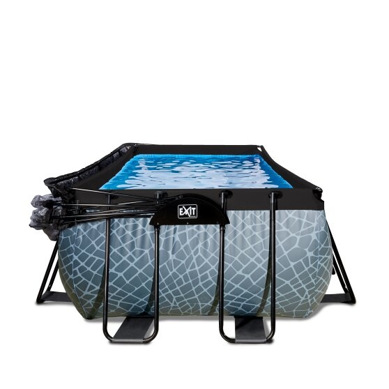 EXIT Toys zwembad Stone 540x250x100cm met warmtepomp, overkapping en zandfilterpomp
