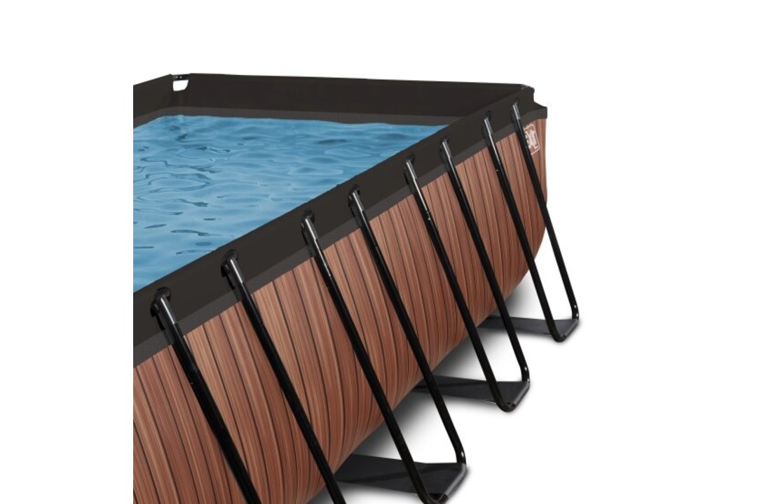 EXIT Toys zwembad Wood 540x250x100cm met warmtepomp, overkapping en zandfilterpomp