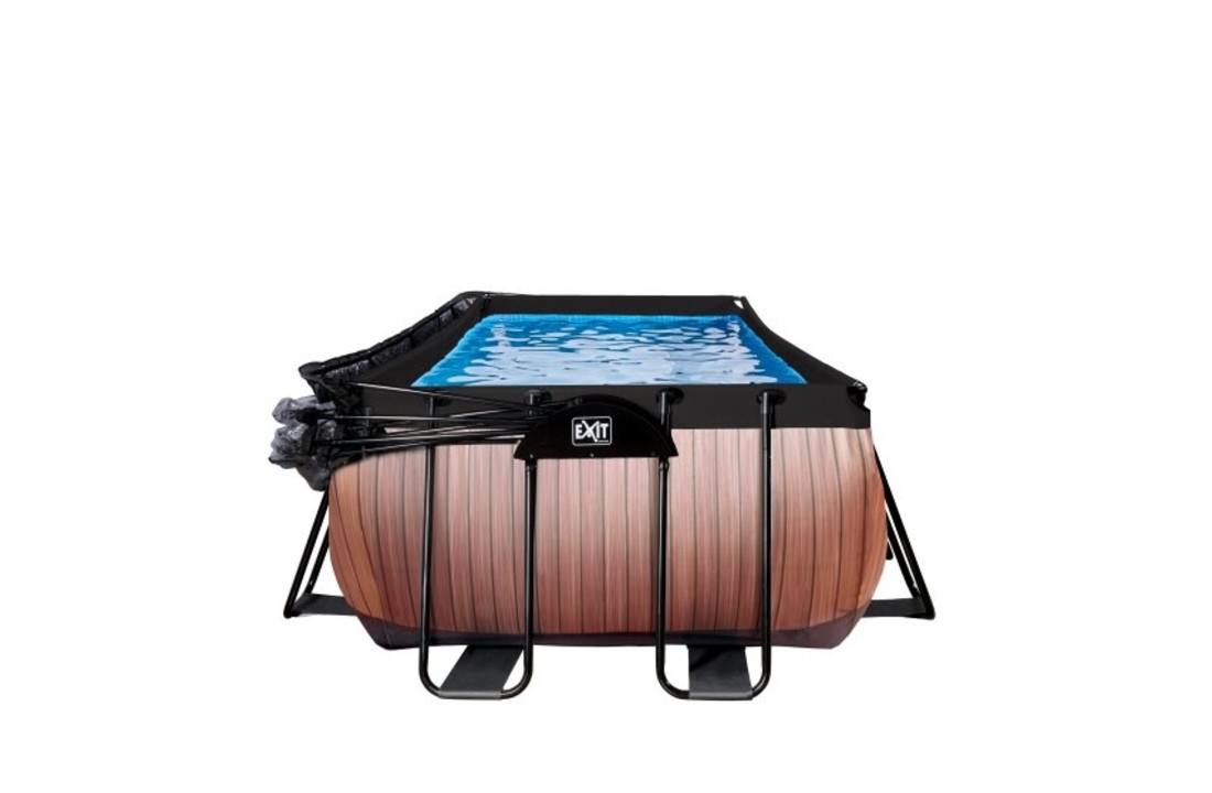 EXIT Toys zwembad Wood 540x250x100cm met warmtepomp, overkapping en zandfilterpomp
