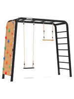 BERG BERG Playbase Medium TL met rubberen schommel, trapeze en klimwand