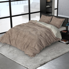 Sleeptime Twin Washed Cotton TaupeFlanel Dekbedovertrek