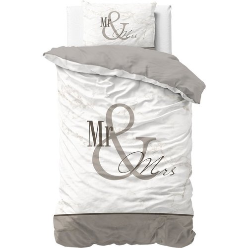 Dreamhouse Mr and Mrs Marble Taupe Dekbedovertrek