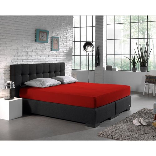 Dreamhouse Hoeslaken Boxspring, Dubbel Jersey - Rood