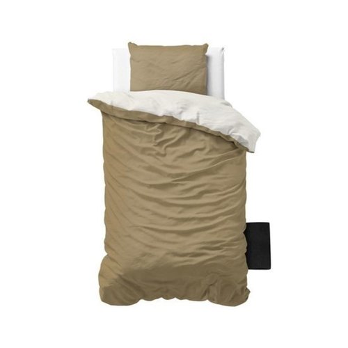 Sleeptime Dekbedovertrek Cream/Taupe Twee Kleuren