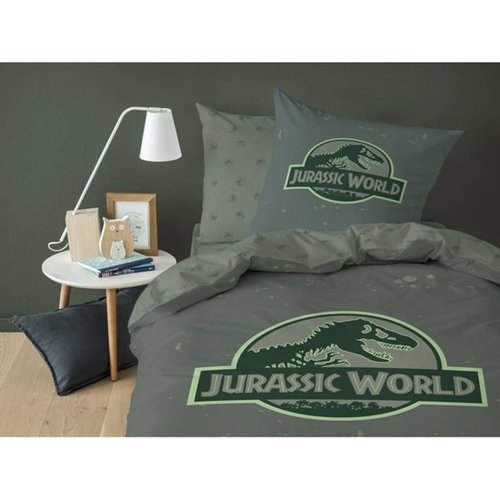 Jurassic World Logo Dekbedovertrek Eenpersoons Groen