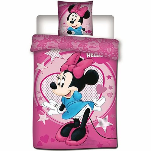 Disney Minnie Mouse Stars Dekbedovertrek Eenpersoons 140 x 200 cm Roze