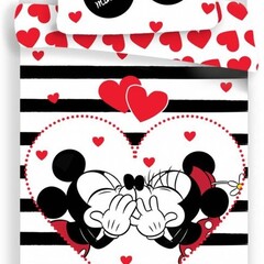 Disney Minnie Mouse Stripe Dekbedovertrek - (Let op - Met extra grote sloop 70x90cm) Multi