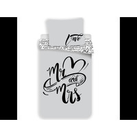 Mr & Mrs Dekbedovertrek - (Let op - Met extra grote sloop 70x90cm) - Katoen