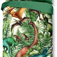 Good morning Dekbedovertrek Prehistory 140x220 kids nr.6585 groen