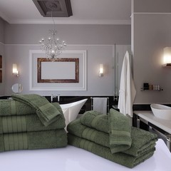 Good morning 8 stuks Badlaken |handdoeken set nr.1000 groen