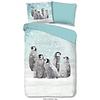 Good morning Dekbedovertrek kids Pengu 140x220 flanel kids nr.2505 blauw