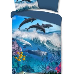 Good morning Dekbedovertrek Andre - 140x220 kids nr.2606 blauw