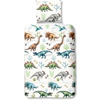 Good morning Dekbedovertrek Dino -140x220 flanel kids nr.6673 multi