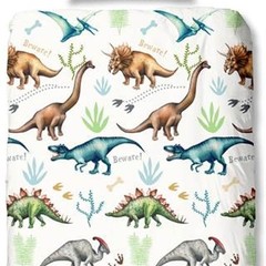 Good morning Dekbedovertrek Dino -140x220 flanel kids nr.6673 multi