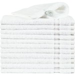 hotelgroothandel.nl 12 Stuks Washandjes Ruche Wit - 16x24cm - 550g. p/m2 - 100% gekamde katoen