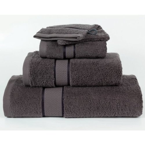 hotelgroothandel.nl 12 Stuks Washandjes Ruche Antraciet - 16x24cm - 550g. p/m2- 100% gekamde katoen