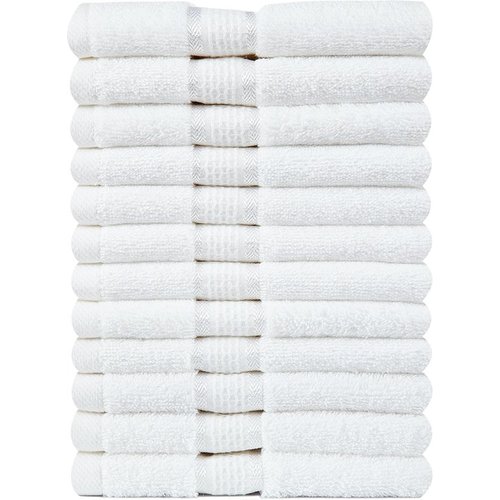 hotelgroothandel.nl 12 Stuks Gastendoekje Ruche 550g. p/m2 - Wit - 30x50 gekamde katoen 550g