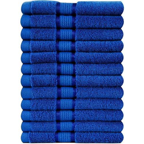 hotelgroothandel.nl 12 Stuks Gastendoekje Ruche 550g. p/m2 - Blauw- 30x50 gekamde katoen 550g