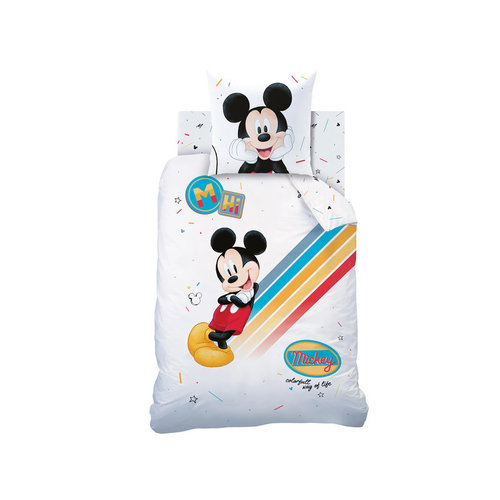 Disney Mickey Mouse Colourful Dekbedovertrek Eenpersoons 140 x 200 cm Multi