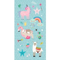 Good morning Strandlaken Moody 75x150 poly velours kids nr.6640 aqua