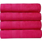 hotelgroothandel.nl 4 Pack Bad/handdoeken bamboo (4 stuks) - Fuchsia - 50x90cm